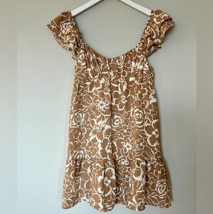 Blu Pepper Brown and White Floral Mini Dress